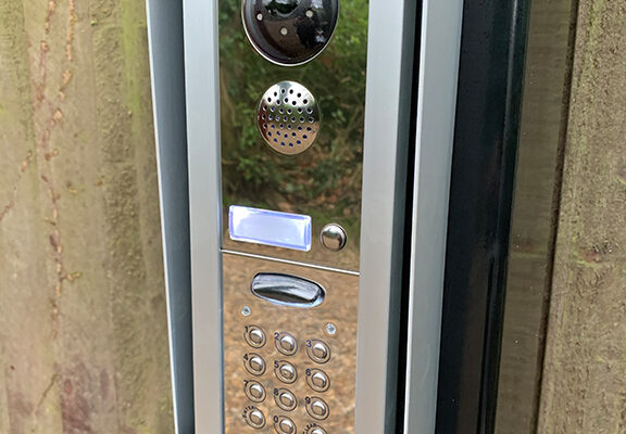 Silver access control with keypad and camera